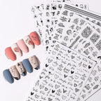 Alphabet Love Shaped  Pattern 3D Nail Stickers Slider Valentine Day Decals Foil For Love Nail Art Decoration Pop Art Nail Stickers Sexy Girl Designs Comics Water Transfer Decals Manicure Lips Nail Art Decorations Slider Nail Art Stickers Stevvex
