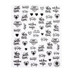 Alphabet Love Shaped  Pattern 3D Nail Stickers Slider Valentine Day Decals Foil For Love Nail Art Decoration Pop Art Nail Stickers Sexy Girl Designs Comics Water Transfer Decals Manicure Lips Nail Art Decorations Slider Nail Art Stickers Stevvex