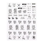 Alphabet Love Shaped  Pattern 3D Nail Stickers Slider Valentine Day Decals Foil For Love Nail Art Decoration Pop Art Nail Stickers Sexy Girl Designs Comics Water Transfer Decals Manicure Lips Nail Art Decorations Slider Nail Art Stickers Stevvex