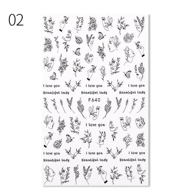Alphabet Love Shaped  Pattern 3D Nail Stickers Slider Valentine Day Decals Foil For Love Nail Art Decoration Pop Art Nail Stickers Sexy Girl Designs Comics Water Transfer Decals Manicure Lips Nail Art Decorations Slider Nail Art Stickers Stevvex