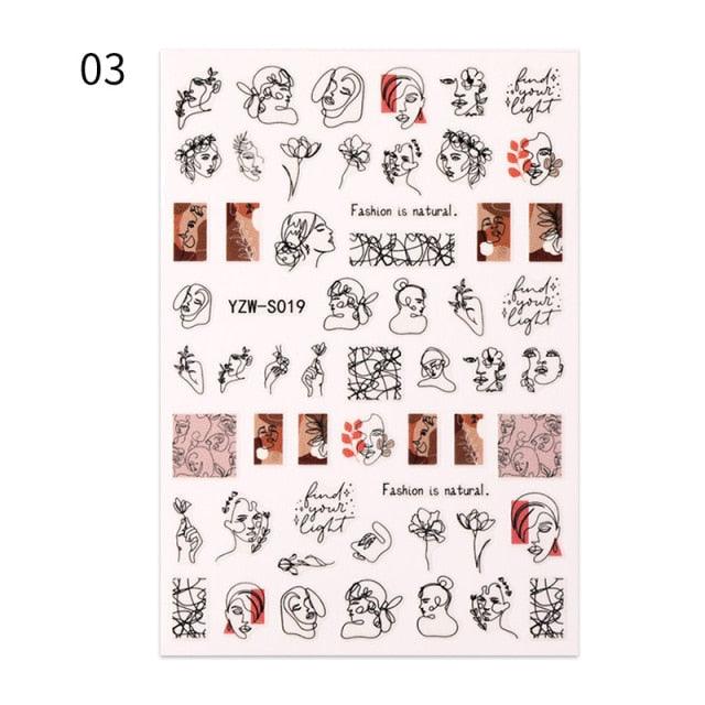 Alphabet Love Shaped  Pattern 3D Nail Stickers Slider Valentine Day Decals Foil For Love Nail Art Decoration Pop Art Nail Stickers Sexy Girl Designs Comics Water Transfer Decals Manicure Lips Nail Art Decorations Slider Nail Art Stickers Stevvex