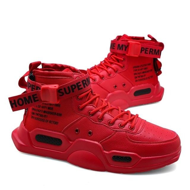 High Top Red Bottom Trend Sneakers For Men Hip Hop Casual Men's Sport High Quality Sneakers Breathable Lightweight Red Basketball Luxury Fashion Running Sneakers Stevvex