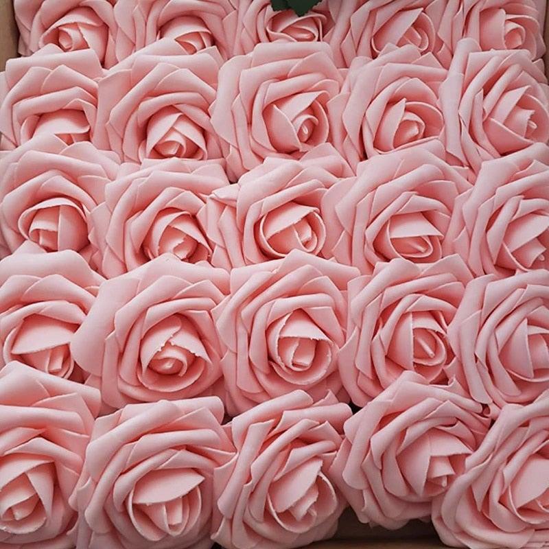 New Artificial 10/20/30 Heads 8cm PE Foam Rose Flowers Bride Bouquet Flower For Wedding Party Decorative Scrapbooking Flower Silk Roses for Wedding Centerpieces Bridal Show Bouquets Party Home Flowers Decoration Stevvex