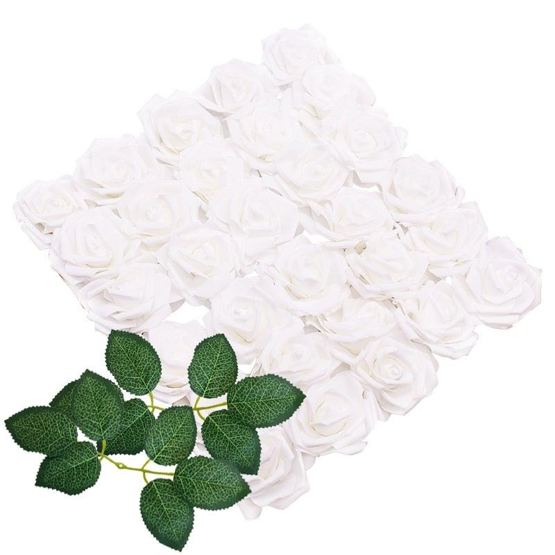 New Artificial 10/20/30 Heads 8cm PE Foam Rose Flowers Bride Bouquet Flower For Wedding Party Decorative Scrapbooking Flower Silk Roses for Wedding Centerpieces Bridal Show Bouquets Party Home Flowers Decoration Stevvex