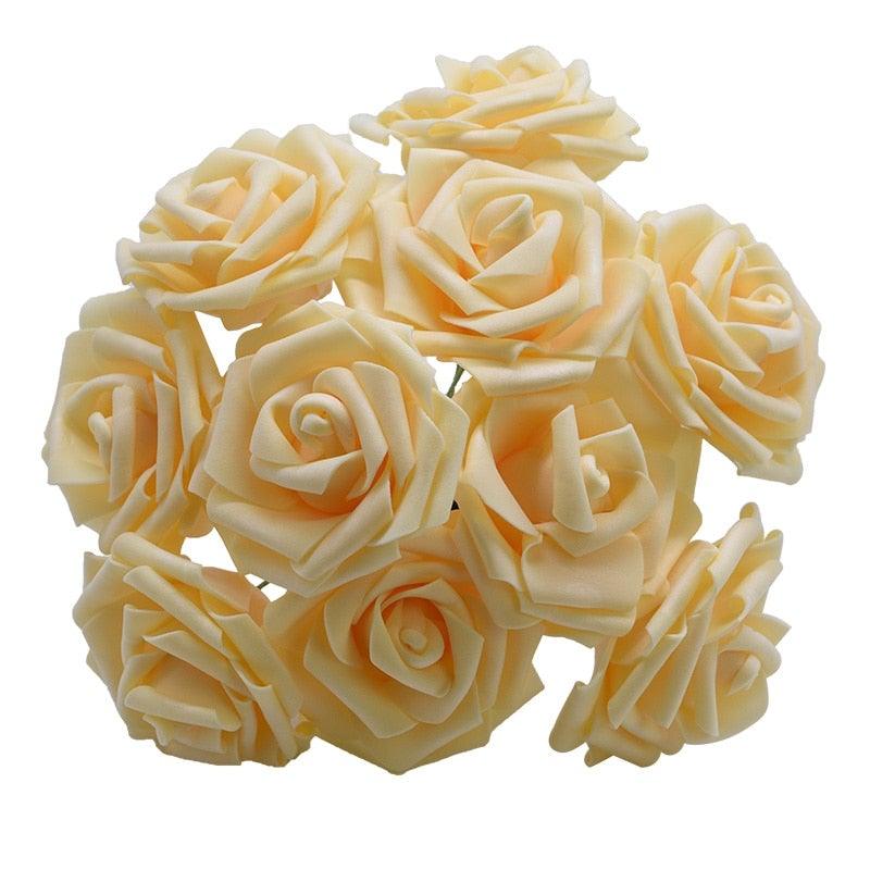 New Artificial 10/20/30 Heads 8cm PE Foam Rose Flowers Bride Bouquet Flower For Wedding Party Decorative Scrapbooking Flower Silk Roses for Wedding Centerpieces Bridal Show Bouquets Party Home Flowers Decoration Stevvex