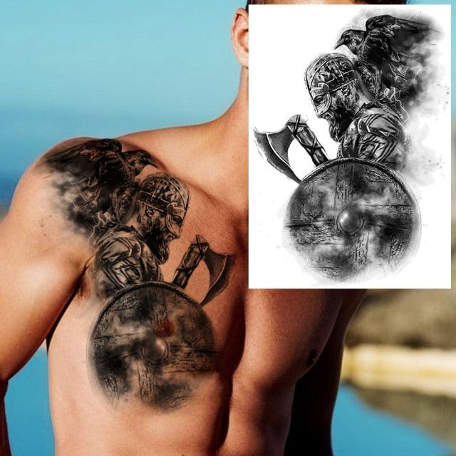 Big Black Tiger Tattoos Waterproof Leopard Tatoos Large Monster Body Arm Legs Tattoo Cool Tiger Face Temporary Tattoos For Women Men Stevvex