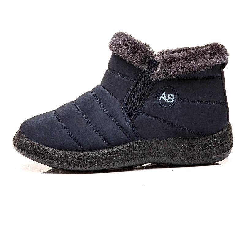 Women Boots Fashion Waterproof Snow Boots For Winter Casual Lightweight Ankle Warm Winter Boots Fur Lined Warm Ankle Boots Slip On Waterproof Shoes Comfortable Soft Design For Female Stevvex