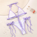 Fashion Swimwear Women Bikini Sets Women Lace Up Two Piece String Bikinis Beach Swimsuit Triangle Bathing Suit Side Tie Swimwear String Swimming Suit For Women Bathing Suit Micro Halter String Triangle Bikini Stevvex