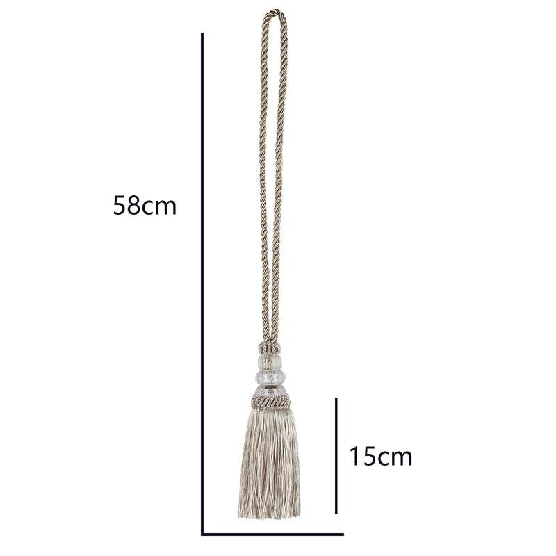 Faux Crystal Beaded Tassels Fringe Curtain Tieback Rope Window Decoration Door Hanging Ball Tassel Accessories Wonderful Curtain Holdbacks Curtains Tiebacks Home Decorative Braided Buckle Fastener Accessories Window Drapery Ball Tassels Tiebacks 50CM Stevvex
