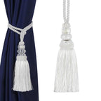 Faux Crystal Beaded Tassels Fringe Curtain Tieback Rope Window Decoration Door Hanging Ball Tassel Accessories Wonderful Curtain Holdbacks Curtains Tiebacks Home Decorative Braided Buckle Fastener Accessories Window Drapery Ball Tassels Tiebacks 50CM Stevvex