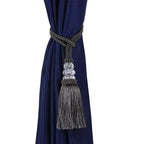 Faux Crystal Beaded Tassels Fringe Curtain Tieback Rope Window Decoration Door Hanging Ball Tassel Accessories Wonderful Curtain Holdbacks Curtains Tiebacks Home Decorative Braided Buckle Fastener Accessories Window Drapery Ball Tassels Tiebacks 50CM Stevvex