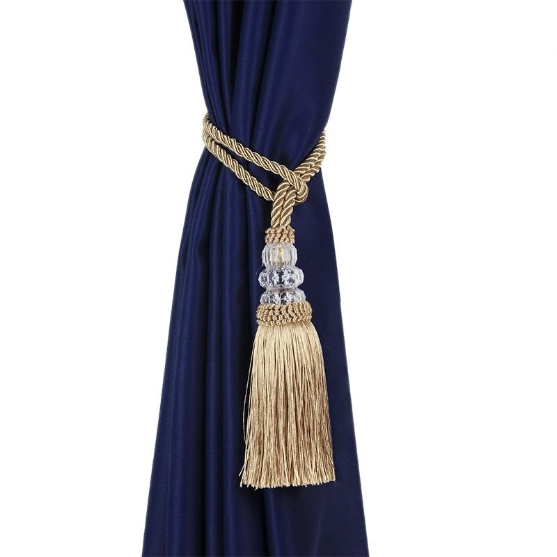 Faux Crystal Beaded Tassels Fringe Curtain Tieback Rope Window Decoration Door Hanging Ball Tassel Accessories Wonderful Curtain Holdbacks Curtains Tiebacks Home Decorative Braided Buckle Fastener Accessories Window Drapery Ball Tassels Tiebacks 50CM Stevvex