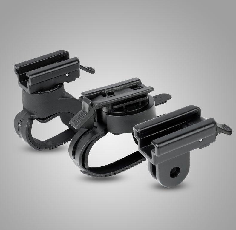 Bicycle Headlight Holder Front LED Lamp Buckle Quick Mount Release Helmet Adaptor Bracket Light Switch 360°Rotation Flashlight Mount Holder Bicycle Cycle Bike Front Torch Mount LED Headlight Holder Clip Clamp Rubber For Diameter Flashlight Stevvex