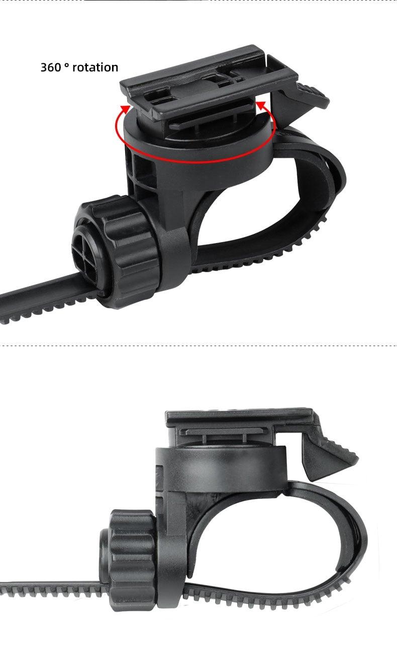 Bicycle Headlight Holder Front LED Lamp Buckle Quick Mount Release Helmet Adaptor Bracket Light Switch 360°Rotation Flashlight Mount Holder Bicycle Cycle Bike Front Torch Mount LED Headlight Holder Clip Clamp Rubber For Diameter Flashlight Stevvex
