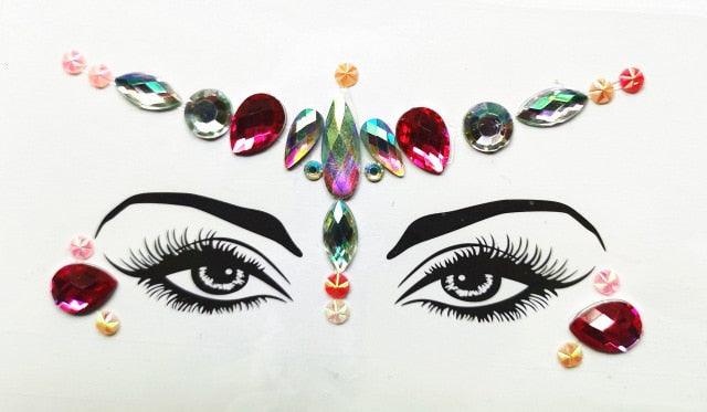 3D Makeup Tattoo Face Gems Glitter Face Jewels Crystal Stickers Face Glitter for Festival Carnival Party Stevvex