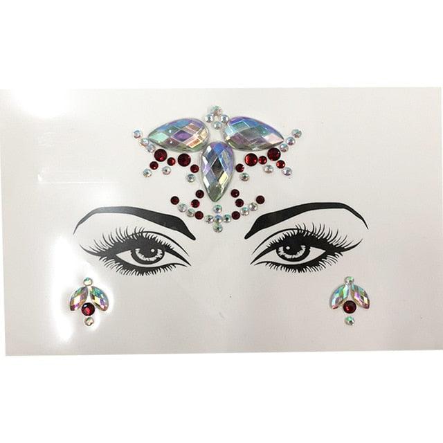 3D Makeup Tattoo Face Gems Glitter Face Jewels Crystal Stickers Face Glitter for Festival Carnival Party Stevvex
