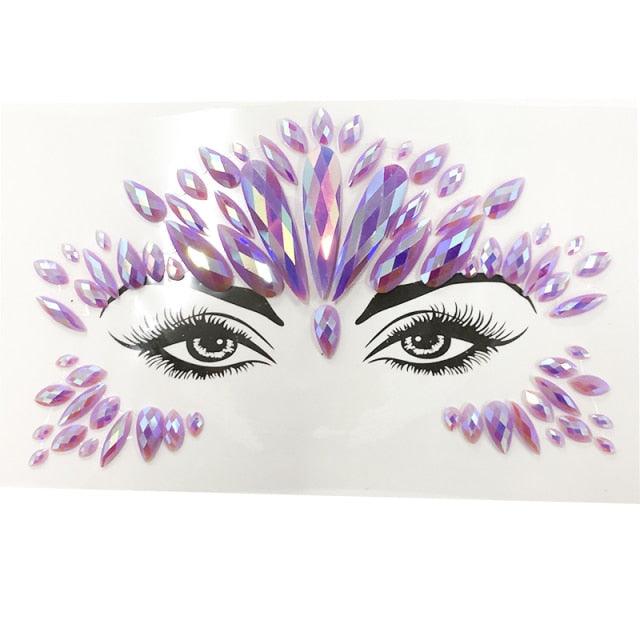 3D Makeup Tattoo Face Gems Glitter Face Jewels Crystal Stickers Face Glitter for Festival Carnival Party Stevvex