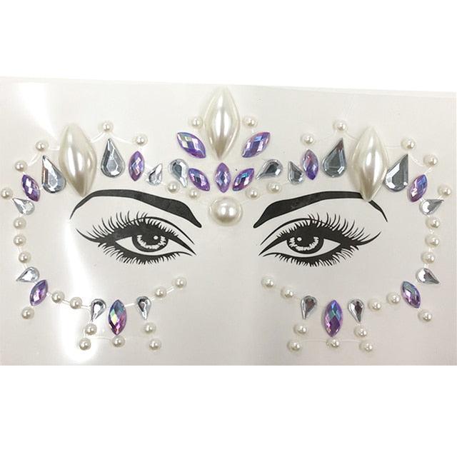 3D Makeup Tattoo Face Gems Glitter Face Jewels Crystal Stickers Face Glitter for Festival Carnival Party Stevvex