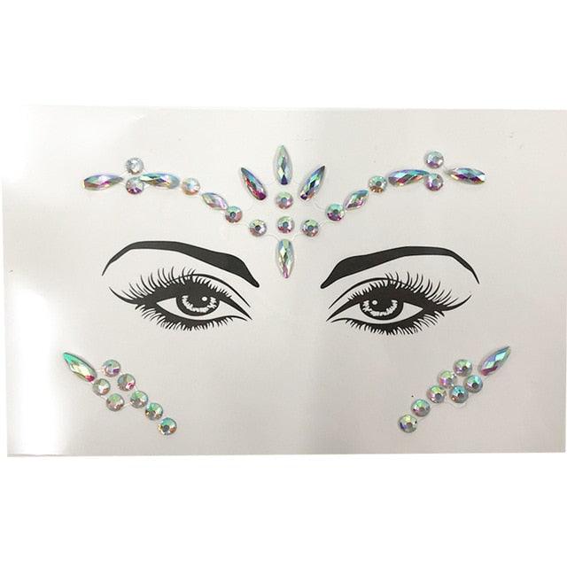 3D Makeup Tattoo Face Gems Glitter Face Jewels Crystal Stickers Face Glitter for Festival Carnival Party Stevvex