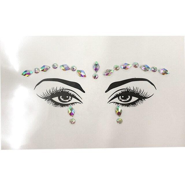 3D Makeup Tattoo Face Gems Glitter Face Jewels Crystal Stickers Face Glitter for Festival Carnival Party Stevvex