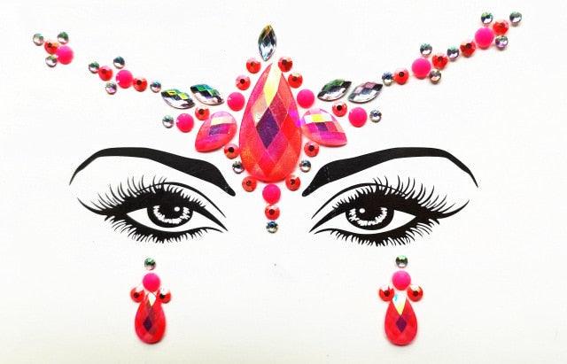 3D Makeup Tattoo Face Gems Glitter Face Jewels Crystal Stickers Face Glitter for Festival Carnival Party Stevvex