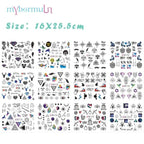 New Geometric Letter Nail Sticker Water Slider Winter Decal Christmas New Year Gift Nail Slider Temporary Tattoos Women Nail Art Stickers Water Transfer Decals Design Nail Art Supplies Manicure Acrylic Nail Foil Stencils Decorations Stevvex