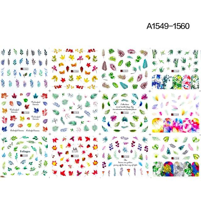 New Geometric Letter Nail Sticker Water Slider Winter Decal Christmas New Year Gift Nail Slider Temporary Tattoos Women Nail Art Stickers Water Transfer Decals Design Nail Art Supplies Manicure Acrylic Nail Foil Stencils Decorations Stevvex