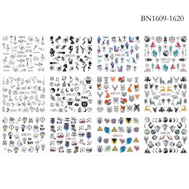 New Geometric Letter Nail Sticker Water Slider Winter Decal Christmas New Year Gift Nail Slider Temporary Tattoos Women Nail Art Stickers Water Transfer Decals Design Nail Art Supplies Manicure Acrylic Nail Foil Stencils Decorations Stevvex