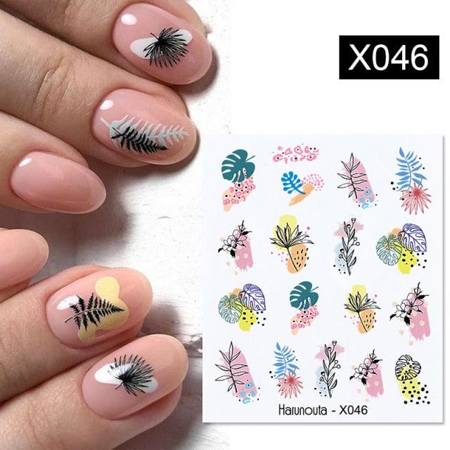 Spring Simple Green Theme Water Decal Sticker Flower Leaf Tree Summer Slider For Manicuring Nail Art Watermarks Art Decoration Manicure Tools Nail Watermark Decals iridescent Decoration Nail Self-Adhesive Decals Nail Stickers Water Transfer Fresh Nail Stevvex