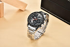 New Men Luxury Watches Leather Strap Waterproof Sport Quartz Chronograph Military Watch Men Clock