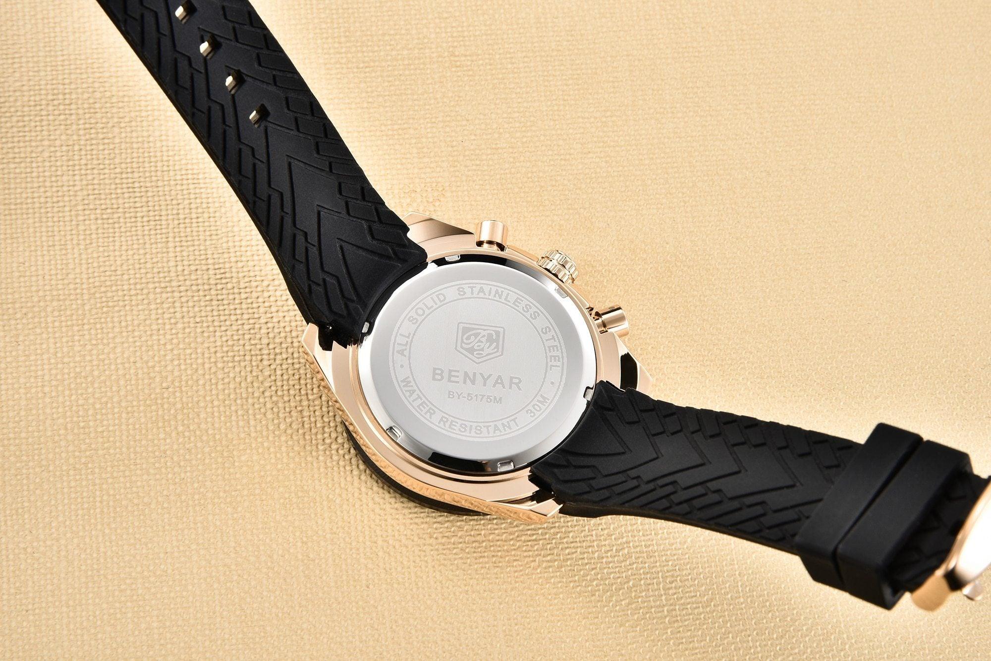 New Men Luxury Watches Leather Strap Waterproof Sport Quartz Chronograph Military Watch Men Clock