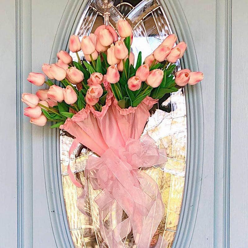 10PCS PU Fake Tulips Real Touch beautiful and Eligant Flower Real Touch Bouquet For Wedding Decoration Flowers Home Garden Decor Stevvex