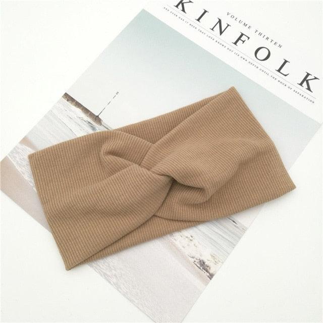 Woolen Cross Cross Top Knot Elastic Hair Bands for Women Soft Solid Color Turban Headbands Women Girls Gorgeous Hair Accessories For Women Stevvex