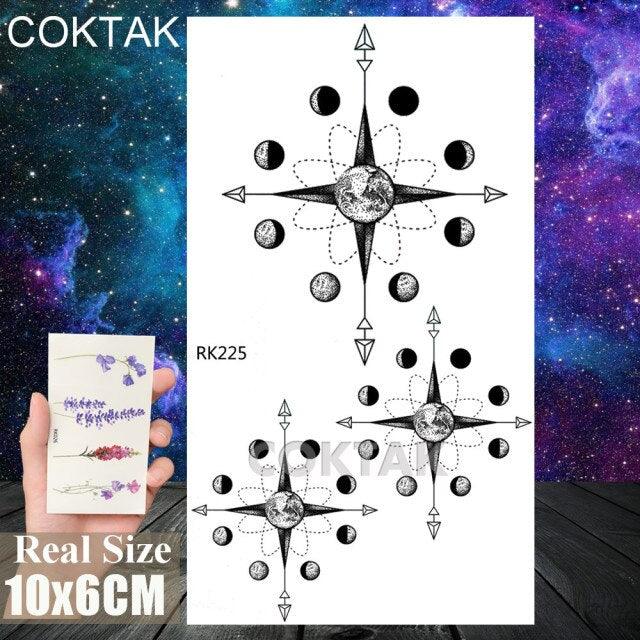 Realistic Small Planets Temporary Tattoos Arm Waterpoof Black Sticker Space Planets For Girls And Boys Stevvex