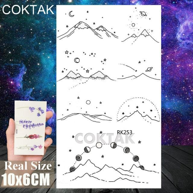 Realistic Small Planets Temporary Tattoos Arm Waterpoof Black Sticker Space Planets For Girls And Boys Stevvex