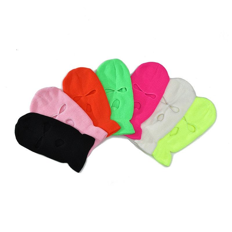 Full Face Cover Ski Mask Hat 3 Holes Balaclava Army Tactical CS Windproof Knit Beanies Bonnet Winter Warm Unisex Caps Neck Gaiter, Winter Balaclava Warm Knit Beanie for Outdoor Sports Outdoor Full Face Cover Thermal Ski Mask One Size Stevvex