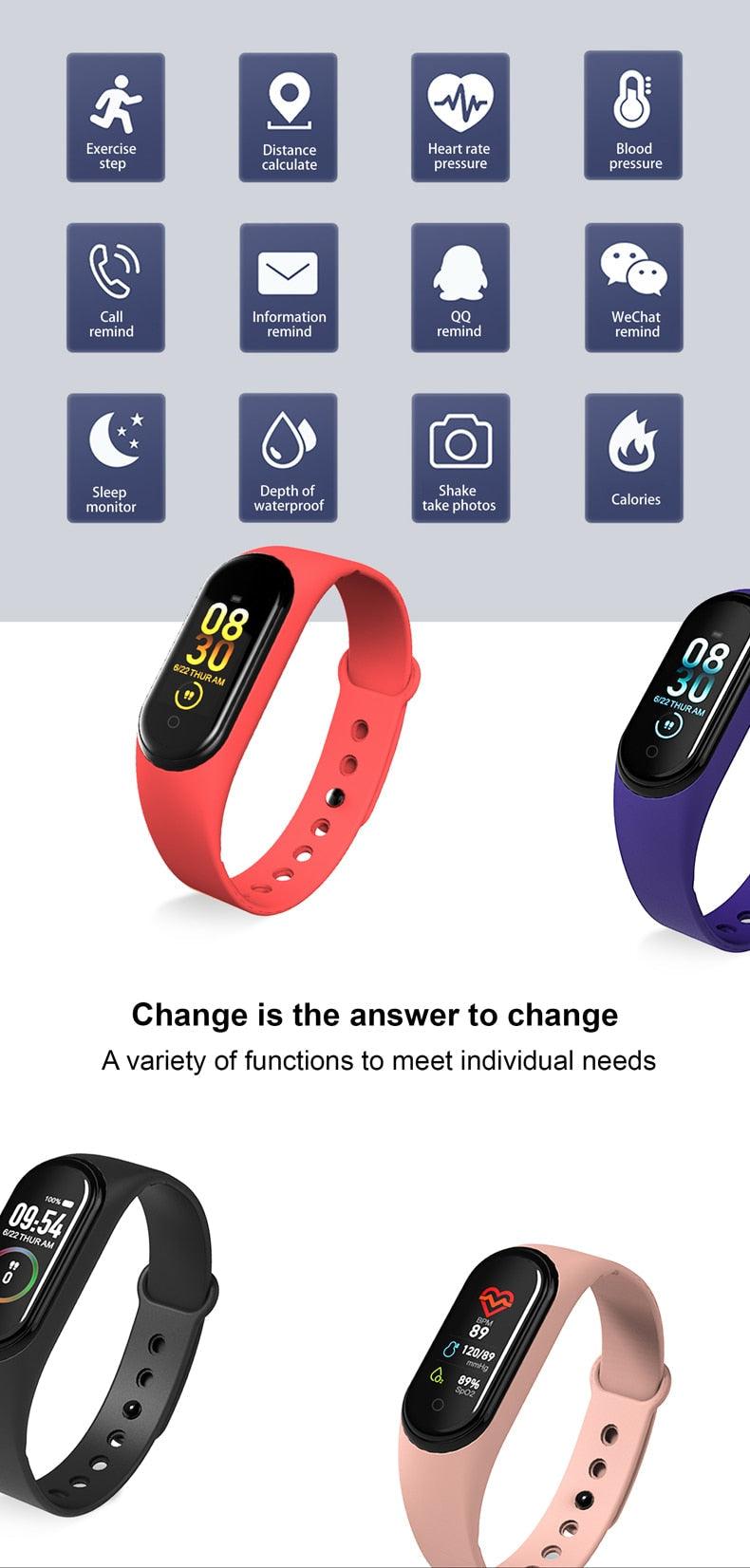 Inteligent Smart Watch Heart Rate Pressure Pedometer Sport Watches Bracelet Electric Sports Watch For Phones Health Smartwatch Heart Rate Monitor Sleep Monitor Waterproof Touch Screen Stevvex