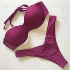 Bikini Push Up Swimsuit Female Swimwear Women's Bathing Suits Push Up Underwire Bikini Set Padded Two Piece Swimsuits Women Two-pieces Durable Bikini Set With Bra Cup Modern Bathing Suit Stevvex