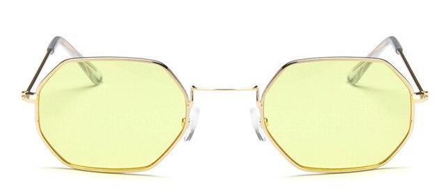 Small Polygon Women Men Sunglasses Delicate Metal Polygon Sunglasses For Women Classic Retro Small Size Frame Women Sunglasses Design Glasses for Men Stevvex