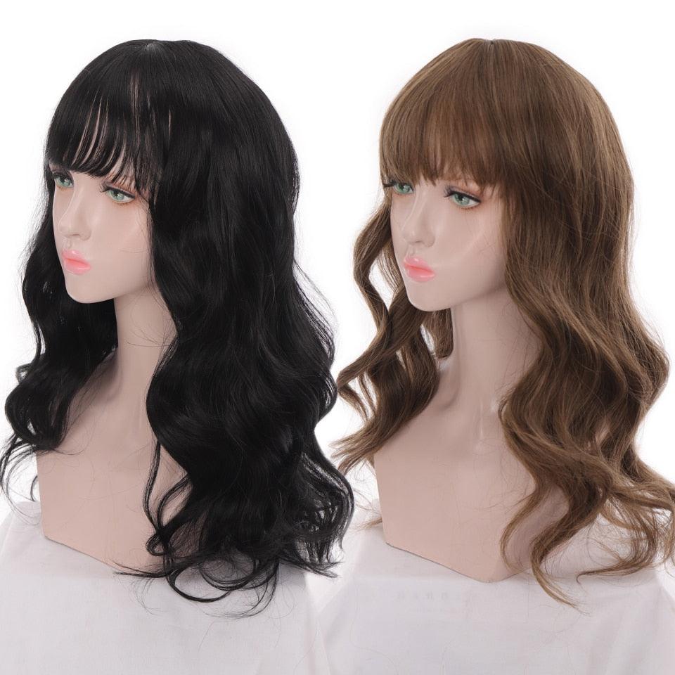 Synthetic Wigs For Women Daily Cosplay Long Water Wave  Lolita Wig With Bangs Cold Brown Heat Resistant Hair Bob Wigs For Black Women Cosplay Wigs For Women Gifts for Girlfriends Stevvex