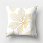 Tropical Leaf Flower Green Yellow Pillowcase Decorative Throw Pillow Case Cushion Cover Gold Stamping Leaves Polyester Cushion Cover Throw Pillow Decorative Cushions Home Decor Pillow Covers Stevvex