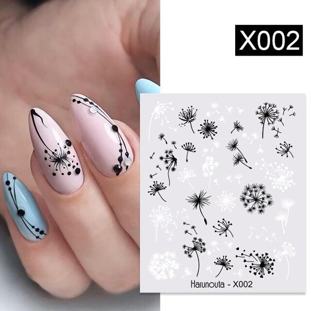 Embossed Nails Sticker 3D Flower Leaves Slider Water Transfer Nail Decals for Nail Art Transfer Sticker  3D Wave Design Decoration for Women Girls Art Stickers Decal Decoration Metallic Curve Strip Line Nail Decor Stevvex