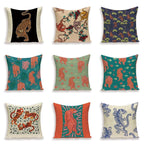 Tiger Cushion Case Autumn Jungle Home Decor Pillows Cases Leopard Printed Animal Throw Pillow Covers Decorative Pillowcase Soft Cushion Covers For Bedroom Sofa Bed Linen Pillow Covers 45X45CM Stevvex