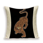 Tiger Cushion Case Autumn Jungle Home Decor Pillows Cases Leopard Printed Animal Throw Pillow Covers Decorative Pillowcase Soft Cushion Covers For Bedroom Sofa Bed Linen Pillow Covers 45X45CM Stevvex
