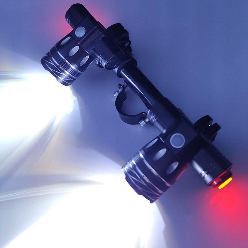 LED Headlight For Bike Electric Scooter USB Rechargeable LED Light Front Lamp High Lumens Brightness Bicycle Light Front With Strong Battery Portable Waterproof Flashlight For Night Cycling Stevvex