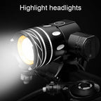 LED Headlight For Bike Electric Scooter USB Rechargeable LED Light Front Lamp High Lumens Brightness Bicycle Light Front With Strong Battery Portable Waterproof Flashlight For Night Cycling Stevvex