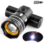 LED Headlight For Bike Electric Scooter USB Rechargeable LED Light Front Lamp High Lumens Brightness Bicycle Light Front With Strong Battery Portable Waterproof Flashlight For Night Cycling Stevvex