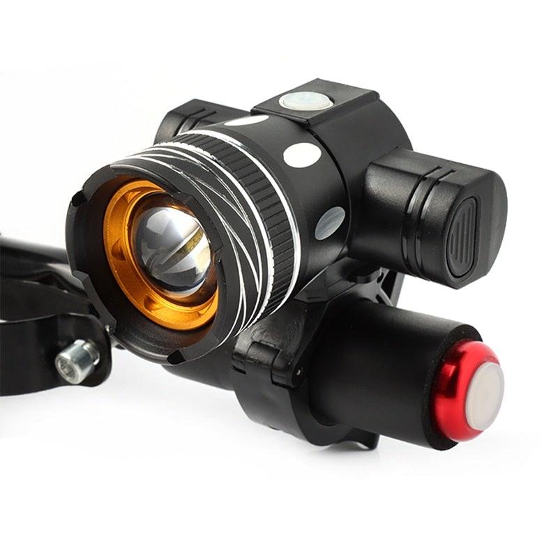 LED Headlight For Bike Electric Scooter USB Rechargeable LED Light Front Lamp High Lumens Brightness Bicycle Light Front With Strong Battery Portable Waterproof Flashlight For Night Cycling Stevvex