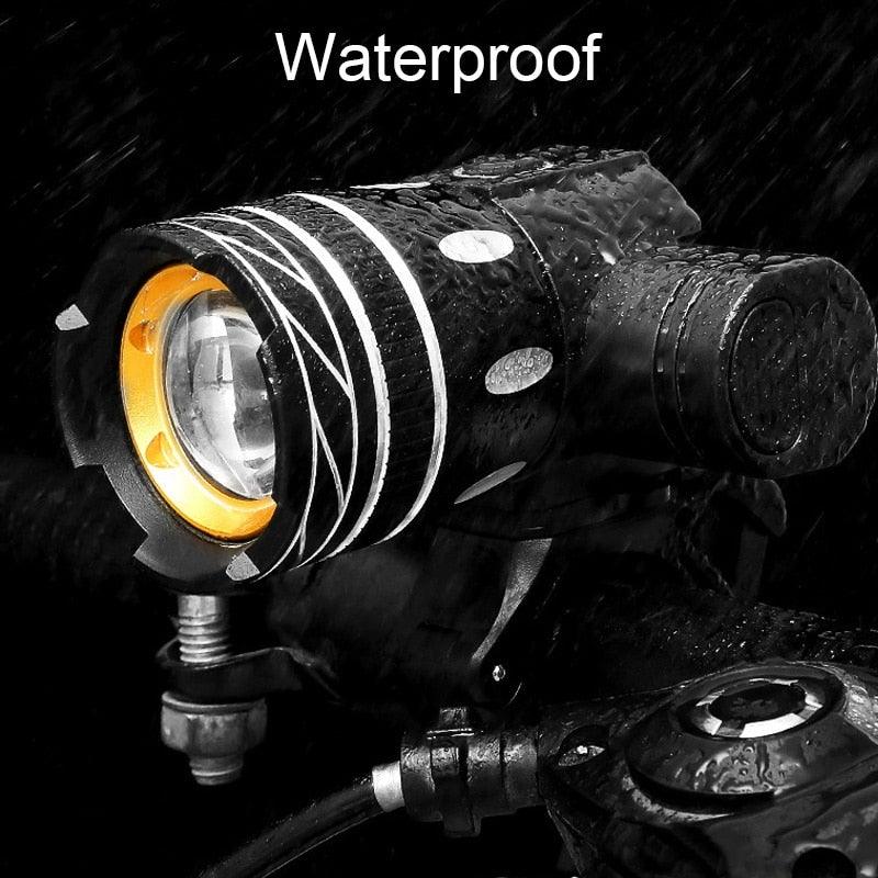 LED Headlight For Bike Electric Scooter USB Rechargeable LED Light Front Lamp High Lumens Brightness Bicycle Light Front With Strong Battery Portable Waterproof Flashlight For Night Cycling Stevvex