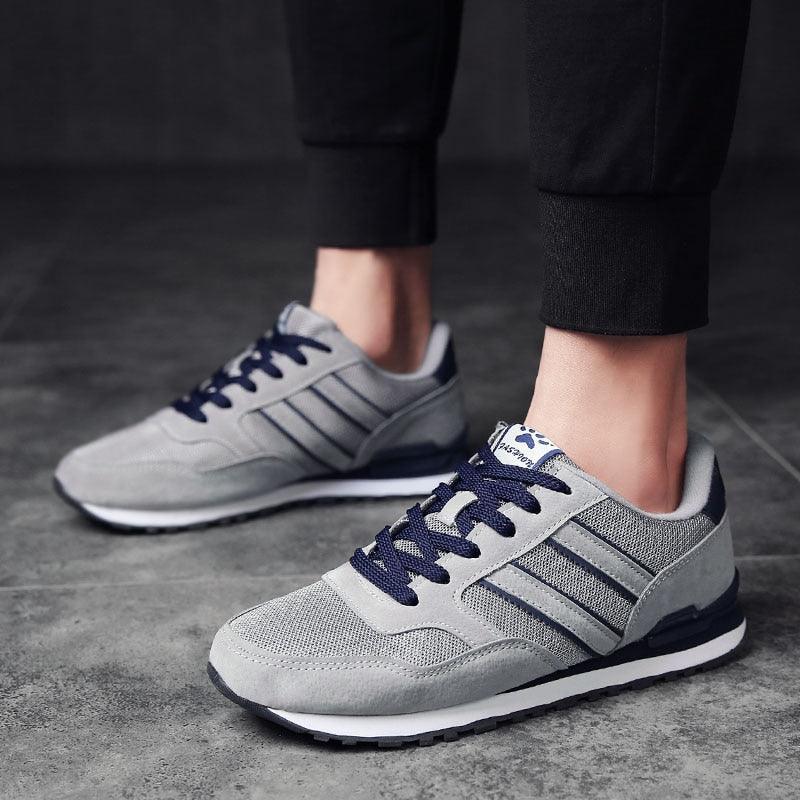 Blue Mens Casual Shoes Comfortable Sneakers Artificial Leather Male Spring Flats Trainers Outdoor Mens Casual Sports High Quality Sneaker Sport Walking Fashion Sneakers Stevvex